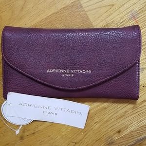 Adrienne Vittadini Violet Cognac Pebble Wallet